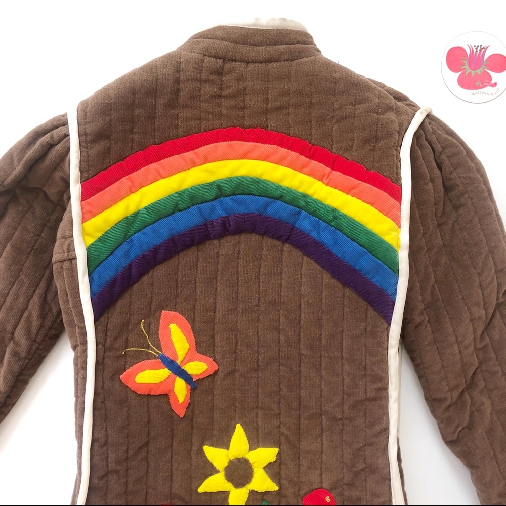 SOLD🌈Vintage Rainbow Quilted Corduroy Jacket! - Picture 5 of 8
